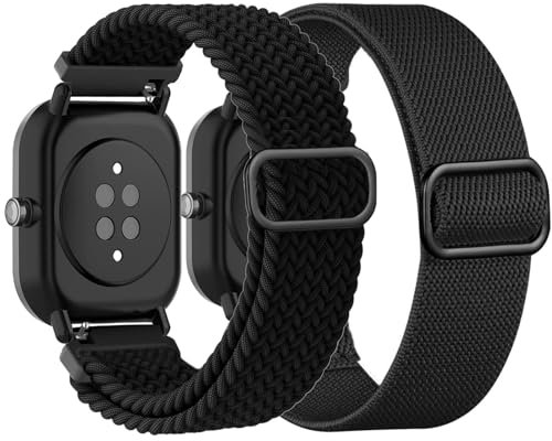 TUCOMO Dehnbares Nylon Armband Kompatibel mit Amazfit GTS 4 Mini/GTS 4/GTS 3/GTS 2 mini/GTS 2e/GTS 2/GTS, Geflochtenes Loop Elastische Armbänder für Amazfit Bip U Pro/Bip 3 Pro/Bip Lite Herren Damen