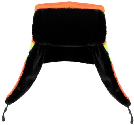 IWOWHERO schutzkappen arbeitsmütze Sicherheitsstoffkappen - Wintermütze Russischer Hut Anti-Kälte-Hygienehut dicke Winterarbeitermütze Kälteschutz reflektierender Streifen Hygienekappe