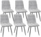 FRUOGO Esszimmerstühle 6er Set, Gepolsterter Küchenstuhl mit Hoher Rückenlehne, Wohnzimmerstuh Polsterstuhl mit Sitzfläche aus Leinen, Metallbeine