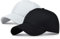 TMEOG Cap Damen Herren Basecap Sommer Kappe Baseball Caps Unifarben Pferdeschwanz Cap mit Loch für Zopf Baseballkappe Cappy Frauen Männer Sportkappe Atmungsaktiv(Weiß+Schwarz,54-60cm)
