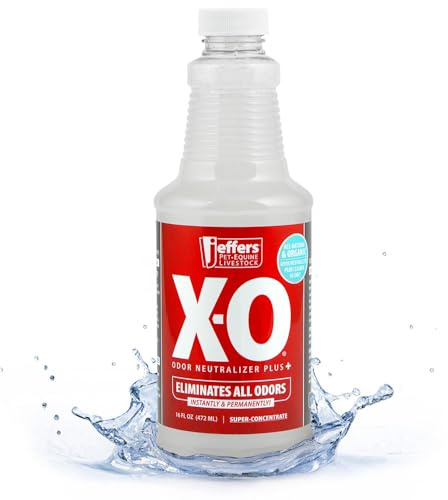 Jeffers X-O Odor Neutralizer Plus+ 16 oz - All Natural Organic Pet Odor Eliminator, Non-Toxic, Eco Friendly, Multi-Surface Cleaner for Dog Carpet, Bedding, Cat Litter Box, Horses, and Home Use