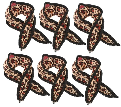 FRCOLOR 6pcs Leopard Print Hair Curler Sponge Rollers Hair Styling Tool for Women Sleep Use Diy Wavy Curl Set