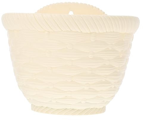 Milisten Wall Hanging Flower Pot Hanging Pots Wicker Woven Flower Vase Inflatable Elephant Picket Fence Decoration Out Door Decor Plant Wall Hanger Rattan White Hanging Basin Plastic