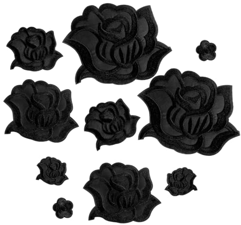 Qianyu 10 Stück Patches Zum Aufbügeln Bestickte Aufnäher Gestickt Patch Sticker 14 x 12 cm Blume Bügelflicken Bestickte für Hosen Jeans Hemden Kleidung Handarbeiten DIY T-Shirt