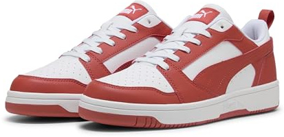 PUMA Rebound V6 Low Unisex Sneaker, Puma White Red Fire, 42 EU