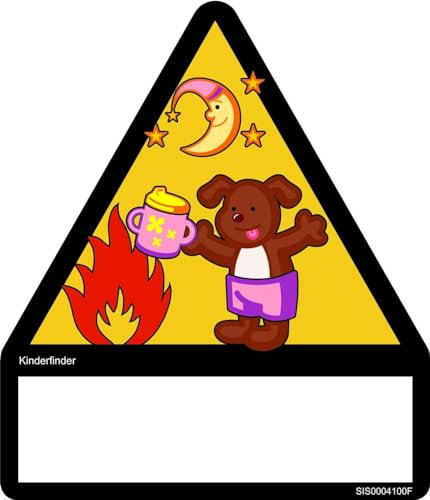 Kinderfinder Aufkleber rosa Teddy signalgelb (wetterfest)