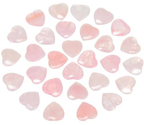 Lvefyti 40 Stück Herz Stein,Natürliche Kristalle Edelsteine,Rosenquarz Stein,Heilung Kristall Glücksstein Liebe Steine,Kristall Edelsteine Set für Chakra Energieausgleich Reiki Chakra Angst zu lindern