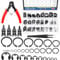 Glarks 312Pcs 65Mn-Steel Circlip Snap Retaining Clip and E-Clip Assortment with Snap Ring Plier Set, 4MM-28MM C-Clip External Retaining Rings and 1.5MM-10MM E-Ring Circlip Rings and A Tweezer