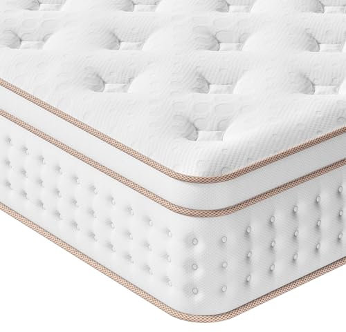 Vesgantti King Size Mattress 5FT, 10.2 Inch Hybrid Mattress with Breathable Foam and Individually Pocket Spring - Edge Support & Motion Isolation, Medium Firm Mattress King Size (150x200x26cm)