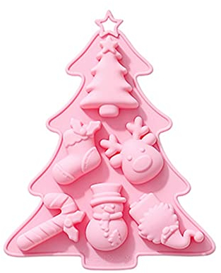 Silikonform mit 6 Löchern, Weihnachtsbaum, Fondant, Cupcake, Schokolade, Süßigkeiten, Kuchendekoration, Werkzeug, Partyzubehör