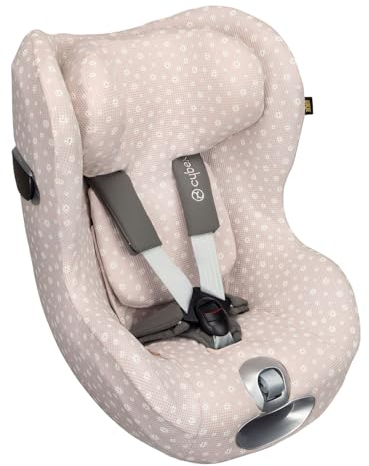 Ukje Bezug | Kompatibel mit Cybex Sirona z i-size | Viele Farben & Muster | Dickes, Atmungsaktives Baumwollgewebe | Kompatibel mit Sirona z i-size, Sirona z, Cybex Sirona z - Rosa Gänseblümchen
