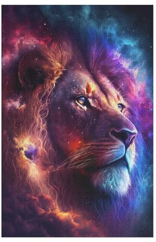 Adults Kids Puzzle Jigsaw 1000 Pieces Jigsaw Animal Lion Jigsaw Wooden Puzzle Educational Game Toy Family Decoration （78×53cm）