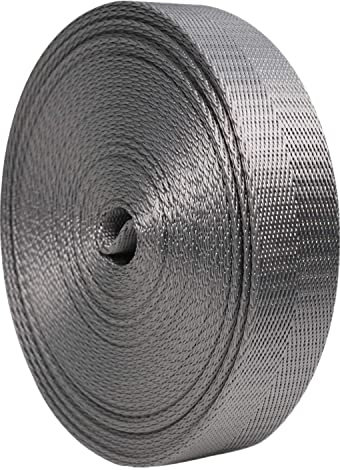 TGDGFKIAS Elastische Bänder Breites Gummiband, Gurtband 25 mm – Schwere Gurtbänder aus Nylon for Taschen, Fracht-/Gepäckgurte, Klettern im Freien(Grijs,5 Yard)