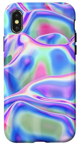 Colorful Phone Cases,Pastel Pink Blue Purple Rainbow Swirl Hülle für iPhone X/XS