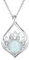 OHAYOO Lotus Opal Halskette Damen 925 Sterling Silber Anhänger Kette Blume Yoga Schmuck Geschenke für Frauen Mädchen