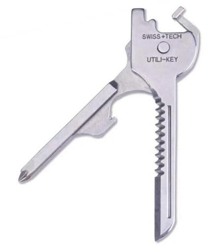 6 in 1 Keychain Stainless Steel Key Portable Tool Outdoor Multitool for Bottle Opener Screwdriver Box Cutter
