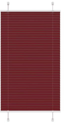 vidaXL Plissee Bordeauxrot 75x150 cm Stoffbreite 74,4 cm Polyester, Faltrollo, Klemmfix, Plisseerollo, Jalousie, Rollo, Plisseerollo für Fenster