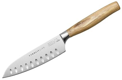TYROLIT LIFE Oliveline Santokumesser 12 cm, mehrfach eisgehärtete Profi-Klinge, hochwertige Qualität made in Tirol