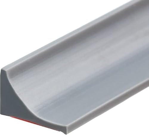 Bande d'étanchéité autocollante en silicone - Anti-éclaboussures - Pour sols de douche à l'italienne - Seuils de douche pour sol de douche humide et sec (gris, 200 cm)