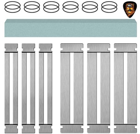 YIMATEECO Set di protezioni per tastiera della chitarra, in acciaio inox, per rimozione e lucidatura dei tasti della chitarra, per G-uitar, basso, vestirsi e manutenzione (1 set, argento)