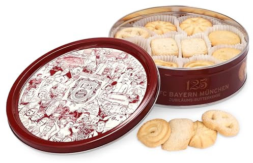 FC Bayern München Butterkekse in exklusiver Dose - 125 Jahre - Kekse 340g Butter Cookies FCB