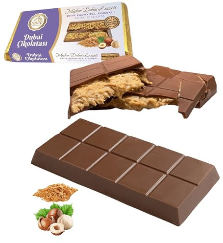 Chocolate Premium de Dubái con Avellanas – Hecho a Mano, Presentación de Lujo – Auténtica Experiencia del Chocolate de Dubái