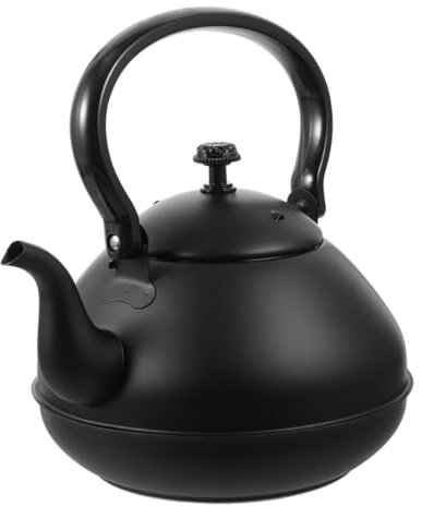 DONFAMDS Bouilloire Sifflante Acier Inoxydable Avec Poignée Bois Résistante Chaleur Théière Pour Cuisinière à Et Électrique Idéale Pour Famille