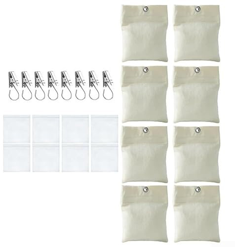 8 Stück Outdoor-Vorhanggewichte, Segeltuch-Sandsack-Set mit Metall-Clips und PE-Beuteln für Pergola-Vorhänge, Cabana-Pavillon, wiederverwendbare Gartenvorhanganker