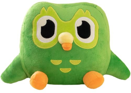 wiztex Grüne Owl Kuscheltier - 20 cm Duolingoo Cartoon Eule Plüschtier Geschenk für Kinder und Fans für Halloween, Weihnachten und Geburtstag Party