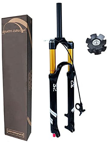 QAZXDRFG Fourche Avant de VTT à débattement réglable de 140 mm, Fourche à Suspension pneumatique en Alliage de magnésium