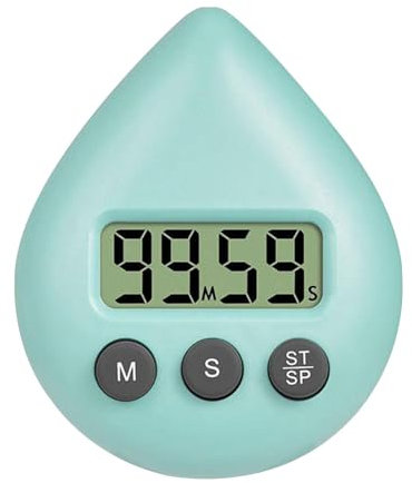 Yiohejy Minuteur numérique étanche pour la douche, outil de synchronisation portable avec ventouse et écran LCD, pour l'exercice, la salle de classe, la cuisine, le travail et la douche