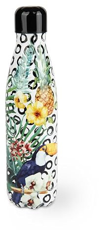 Excelsa Tropical Chic Bottiglia termica, stile estivo, 500 ml, Accaio inox