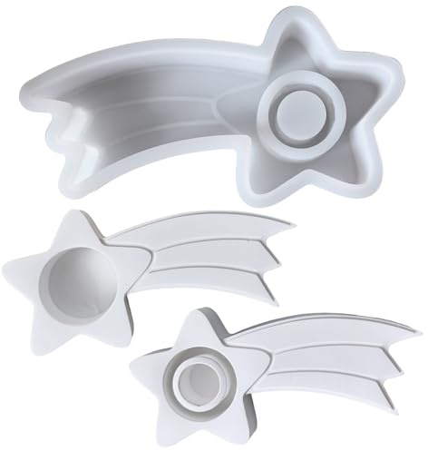 Skeadex Silikonformen Gießformen Weihnachten, Sterne Silikonform Kerzenhalter Silikonform Weihnachten Gipsformen Zum Gießen Stern Gießformen Silikon Weihnachten Gießform Kerzenhalter (C)