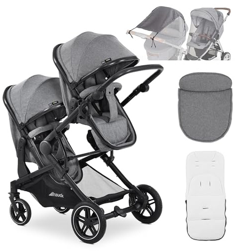 hauck Atlantic Twin Zwillingskinderwagen - Melange Grey