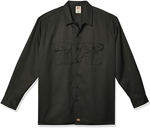 Dickies Herren Long Sleeve Work Shirt Hemd, Olivgrün, L