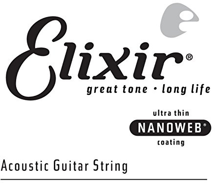 Elixir® Saiten Phosphor Bronze Akustikgitarre-Einzelsaite mit NANOWEB® Beschichtung (.053)