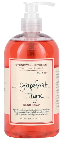 Stonewall Kitchen Grapefruit Thyme Handseife | Flüssigseife mit ätherischen Ölen aus Grapefruit und Thymian pflanzliche Handpflege mit fruchtigfrischem Duft Seife