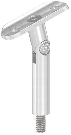 Stift ø 14mm mit M8 Gewinde und Halteplatte flexibel für ø 42,4mm Rohr, Höhe 78mm