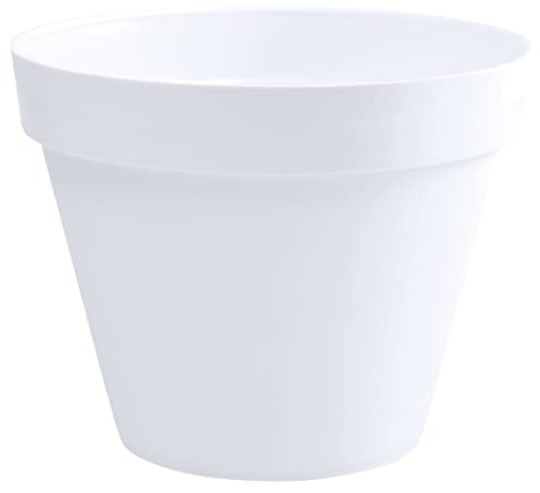 EDA - Pot de Fleur Rond Toscane Ø 48 cm - Volume 43 L - Ø 47,5 x H.39 cm - Blanc