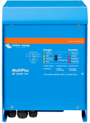 Victron Energy MultiPlus Pure Sine Wave Inverter Charger for 70 amp Battery, 5000VA 48-Volt 230V