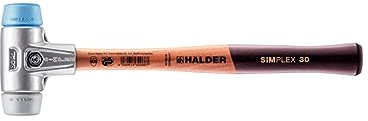 Simplex Schonhammer, TPE-soft / TPE-mid; mit Aluminiumgehäuse und hochwertigem Holzstiel | D=30 mm | 3113.030