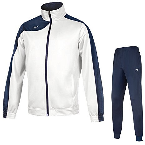 Mizuno Mono Hombre Team Knitted, Blanco/Azul Marino, M