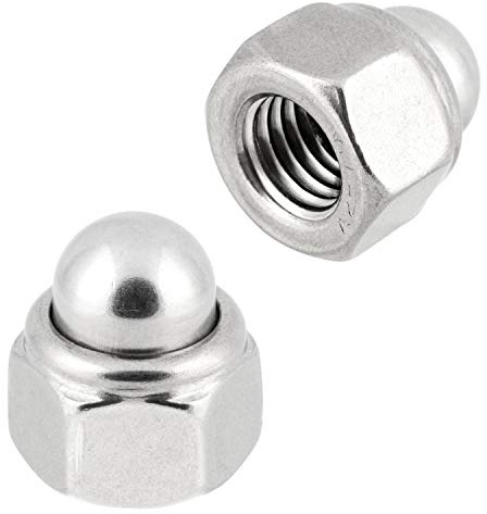 Hutmuttern selbstsichernd M6 – DIN 986 – Edelstahl A2 (V2A) – Stopmutter mit Nylonring – Sechskantmutter – 25 Stück