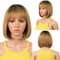 DÉBUT Echthaar Perücke mit Pony kurz Perücke Bob Pixie 10A brasilianisches Virgin Remy Hair 20cm 103g (TT1B/27: Honig mit schwarzer Wurzel)