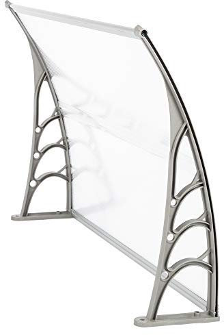 Door Canopy, 120x80cm Patio Canopy, Window Awning, Polycarbonate Cover, Front Door/window Patio Awning, Outdoor Canopy UV Rain Snow Protection, Hollow Sheet