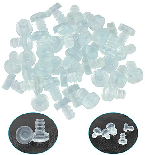 KLYNGTSK 40 PCS Topes Transparente para Muebles con Tallo Topes de Mesa de Vidrio Topes para Puertas Amortiguación de Ruido para Cajones, Puertas, Mesas de Vidrio para Agujero de 3/16 Pulgadas