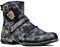 OSSTONE Chukka Stivali Cowboy Biker Boots Maschio Mens motociclo Botas cerniera su in Pelle Vitello Western retrò stile Uomo Piatto Stivaletti Boots 5008-1-F1-IT Fiocco neve nero 10