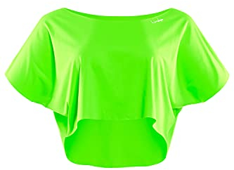 WINSHAPE Damen Functional Light Cropped Dance-top Dt104 T-Shirt, Neon-grün, L EU