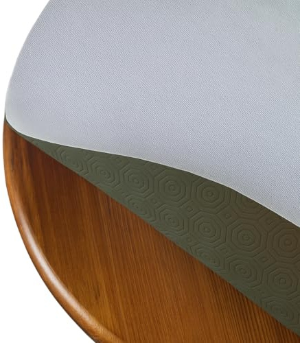 DecoHomeTextil Tischschoner Grau Oval 110 x 160 cm | Tischdeckenunterlage, Tischpolster, Tischschutz, Schutzunterlage, Unterlage