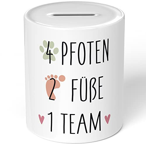 JUNIWORDS Spardose Sparbüchse, 4 Pfoten, 2 Füße, 1 Team